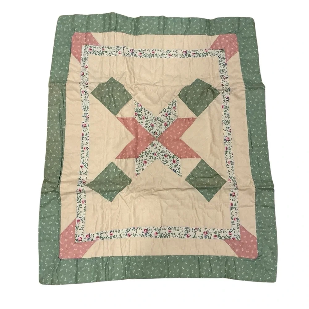 Vintage 1993 hand made southwestern grannycore quilted standard pillow sham